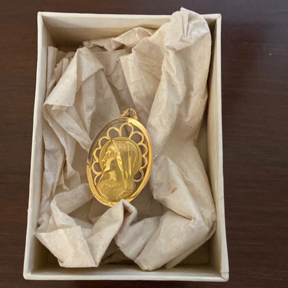 Gold Madonna charm from Nice France